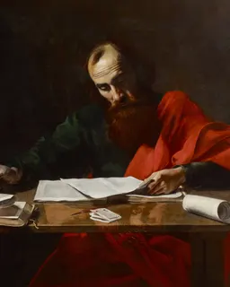 Saint Paul Writing His Epistles by Valentin de Boulogne