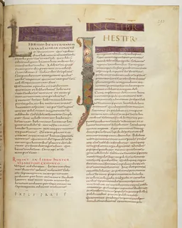Vivian Bible, Ezekiel 35 (folio 593) by Master C. (Vivian Bible illuminator)