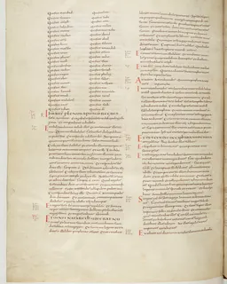 Vivian Bible, Luke 12 (folio 704) by Master C. (Vivian Bible illuminator)