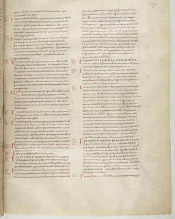 Vivian Bible, Luke 14 (folio 705) by Master C. (Vivian Bible illuminator)