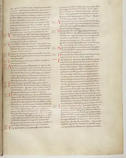 Vivian Bible, Luke 20 (folio 709) by Master C. (Vivian Bible illuminator)