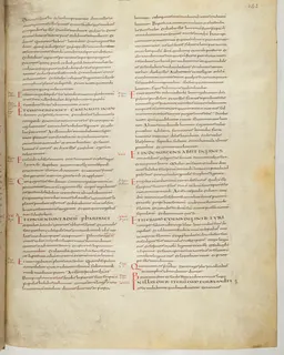 Vivian Bible, Mark 8 (folio 691) by Master C. (Vivian Bible illuminator)