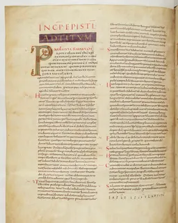 Vivian Bible, Revelation 18 (folio 828) by Master C. (Vivian Bible illuminator)